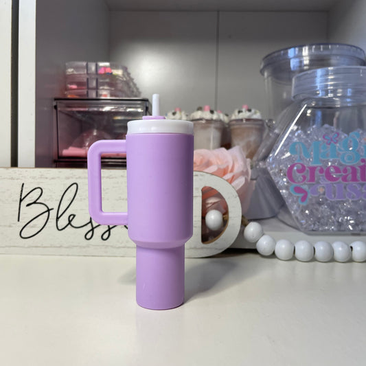 Matte blue mini Tumbler Keychain