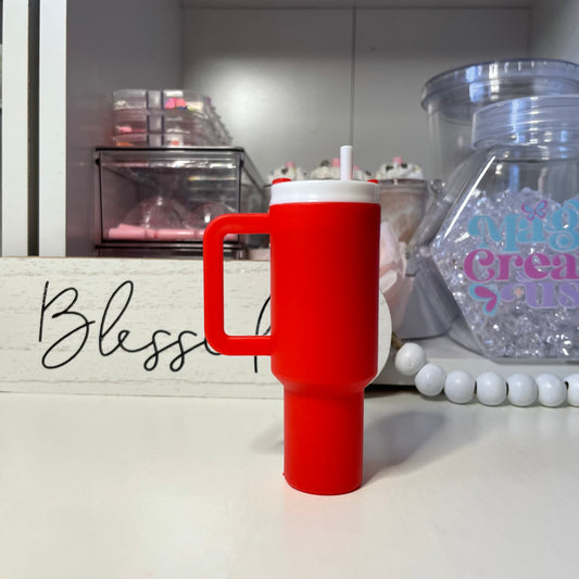 Matte Red Mini Tumbler Keychain