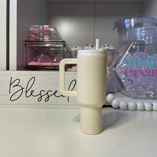 Matte White Mini Tumbler Keychain
