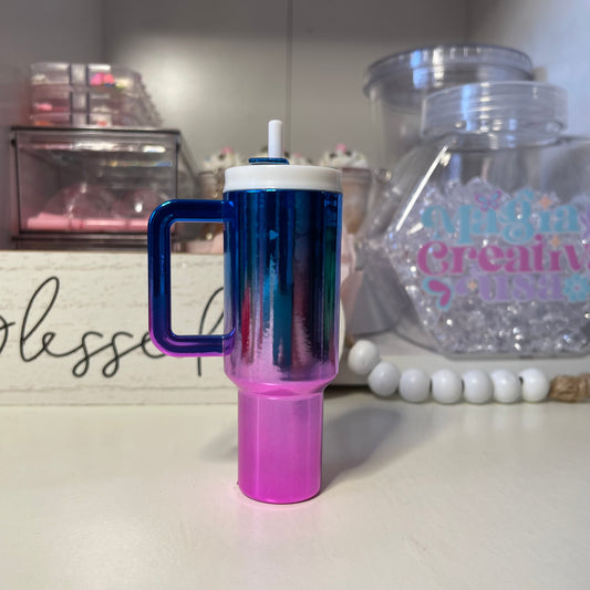 Royal blue chrome mini Tumbler Keychain