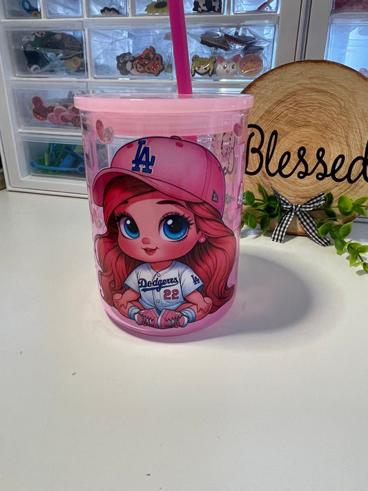 LA girl mug 16oz. With straw