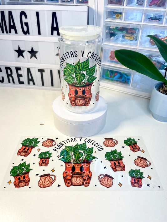 Plantas y cafecito uvdtf wraps 16oz.