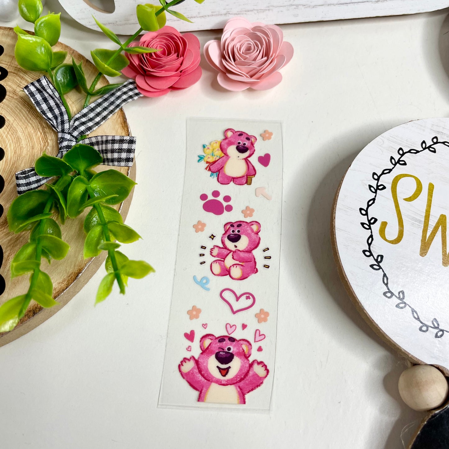 Pink bear uvdtf pen wraps